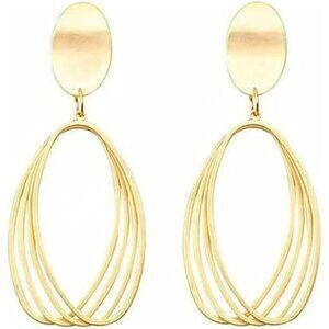 18K Gold Plated Dangle Earrings Lightweight Statement Earrings for Women